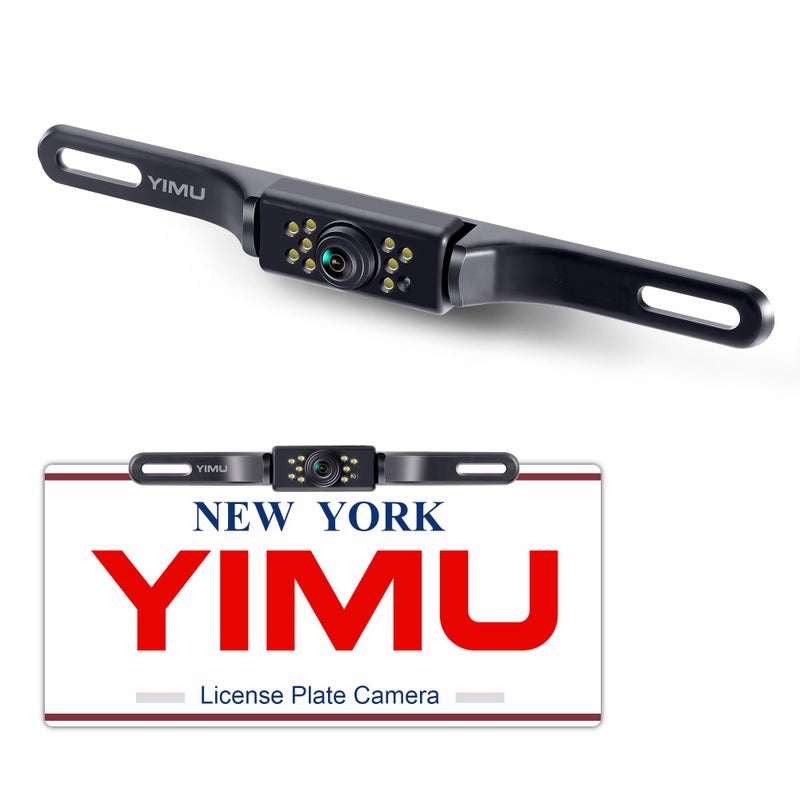 YIMU Car Backup Camera, License Plate Camera with 7 LED Lights Rear Camera, HD Night Vision Rear View Camera,Wide View Angle, IP69K Waterproof Reverse Vehicle Camera for Cars,SUV,Trucks,RV, Pickup - Image 2